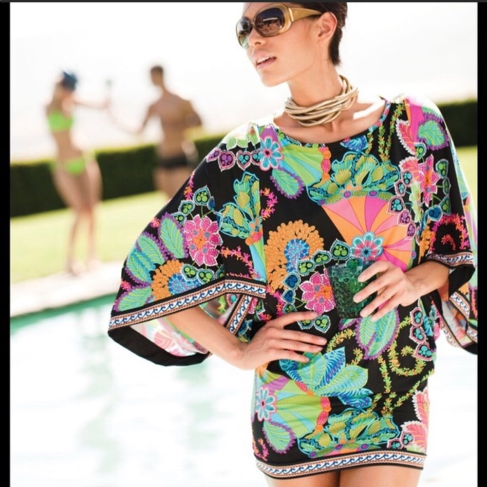 Trina Turk Casablanca print bathing suit cover-up